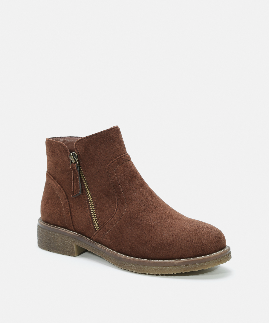 Botines planos cremallera image number null